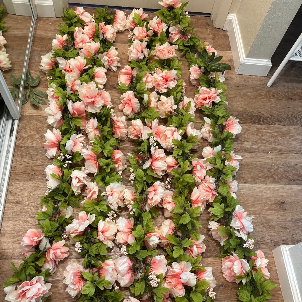 Ashland Pink Peony Garlands Quantity of 5